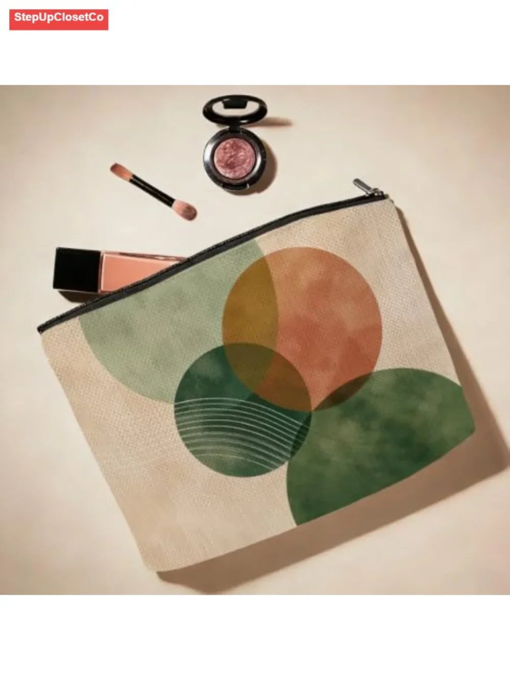 Canvas Makeup Bag Large Cosmetic Pouch for Travel Toiletry Bathroom Organizer